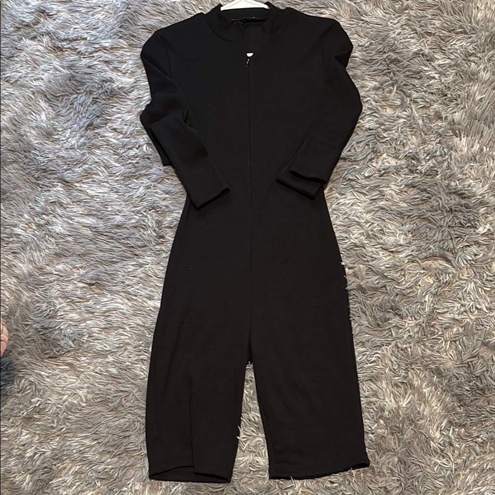 Black Long Sleeve  Shorts Jumpsuit